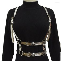 Belts Women Harness Bra Body Crop Top Adjust Cage Gold Silver Pu Leather Sexy Stocking Goth Harajuku Belt Accessories