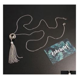 Pendant Necklaces Long Fringe For Woman Girls High Quality Double Circle Charm Necklace Birthday Gift 2 Colours Dhs O124Fz Drop Deliv Dh3W2