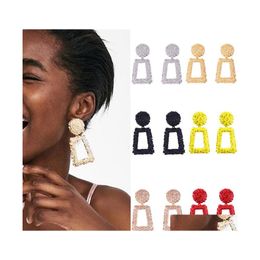 Dangle Chandelier Vintage Earring For Women Girls Jewellery Geometric Square Earrings Lady Fashion Creative Drop Ear Rings Dhs M183R Dhymb