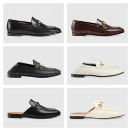 loafer'lar tasarımcılar kadın elbise ayakkabı jordaan Princetown metal zincir katır terlik deri loafer katır terlik moda konfor daireler üzerinde kayma rahat ayakkabı