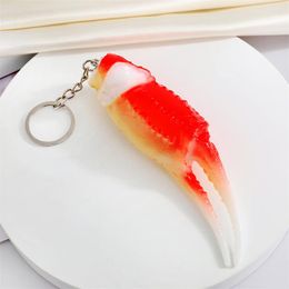 Keychains Simulation Food Crab Pendant Keychain Key Ring For Women Men Gift Creative Funny Cute Cool Seafood Bag Car Box Jewelry