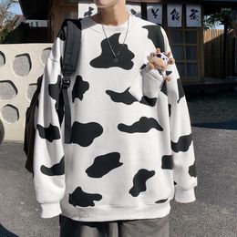 Men's Hoodies Men In Instagram Trend Cow Print Go With Loose BF Sleazy Flavour Push And Heavy Harajuku Streetwear Hooded Coat