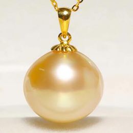 Fashion Jewelry 16MM Gold Shell Pearl Holiday Pendant Necklace