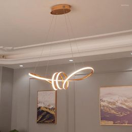 Chandeliers Gold/Chrome Plated Modern Led Chandelier For Diningroom Kitchen Bedroom Lights Home Deco Nordic Hanging Light Fixture