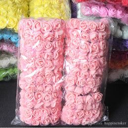 144 pcs Mini Foam Rose Artificial Flowers Home Decoration Car Wedding Pompom DIY Decorative Wreath Bridal Flower