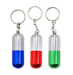 Mini Colourful Aluminium Alloy Removable Pipe Portable Keychains Dry Herb Tobacco Philtre Smoking Tube Pill Style Handpipes Cigarette Holder DHL