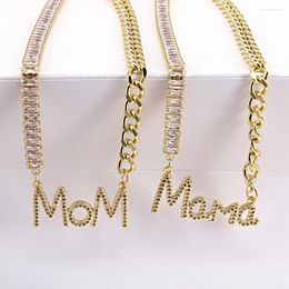 Pendant Necklaces Dainty MOM Pendants For Women Gold-color MAMA Tennis Chain Necklace Collier/Collares Unisex Jewellery