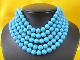 Pendant Necklaces 17 Inch Long Wholesale Natural Turquoise 8mm-14mm Beads Necklace