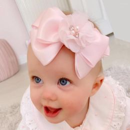 Hair Accessories Baby Girl Headband Satin Band Bows Born Headwrap Toddler Bandage Ribbon Chiffon Flower Rose Headwear Kids