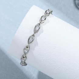 Link Bracelets Exquisite Jewellery Copper Plated Platinum Pure Eye Clear White Cubic Zriconia Bracelet