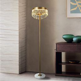 Floor Lamps Crystal Lamp Postmodern American Luxury Villa Duplex Building Club Bedroom Vertical Living Room