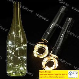 Strings Holiday Warm White Silver Wine Bottle Lights Cork Shape Glass Bottle Stopper Lamp Christmas Garlands Decor EUB