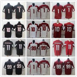 Men Football 99 JJ Watt Jerseys 10 DeAndre Hopkins 11 Larry Fitzgerald 1 Kyler Murray Embroidery And Sewing Team Black Red White Colour Vapour Colour Rush For Sport Fans