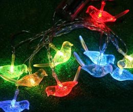 25m 10 mierdas de p￡jaro solar animales LED LEMPLA DE LA NIGHTA DE LA NIGHTA DE CARRACIￓN Decoraci￳n de la habitaci￳n del jard￭n de Navidad Cadena de luz decorativa 6176443