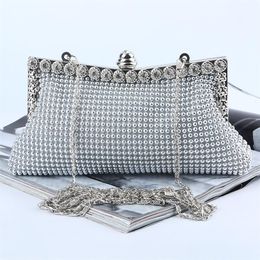 Factory Retaill Whole brand new handmade pretty Aluminium sheet evening bag clutch with satin for wedding banquet party pormMo197i