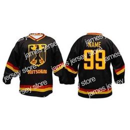 College Hockey Wears Nik1 Team Germany Deutschland Ice Hockey Jersey Men's Embroidery Stitched Customize any number and name Jerseys