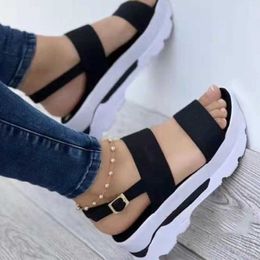 Sommerplattform Keile Frauen Frauen Sandalen Gurt Damen Schuhe Offene Zischnalle Pantoffeln Frauen Plus Size T221209 7134 's