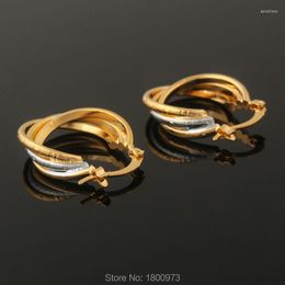 Hoop Earrings Arrival Two Tone For Women . Gold/Silver Plated Party Jewellery Drop Style Earring