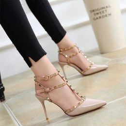Sandals Women's shoes sandals female summer 6CM/8CM Thick with Fine with high-heeled shoes pointed stiletto sexy nightclub shoes T221209