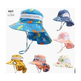 Caps Hats Korean Summer Baby Panama Cap Kids Bucket Hat Toddler Wide Brim Upf 50 Beach Sun Protection For Children 38Y Girl Boy 22 Dhsdh