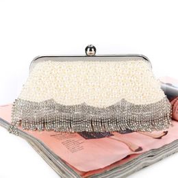 Factory Retaill Whole brand new handmade pretty diamond evening bag beaded bag with satin for wedding banquet party porm331R
