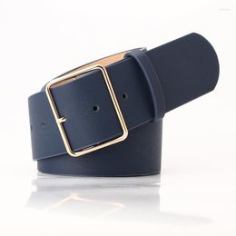 Belts PU Leather Women Waist Belt For Jeans Gold Buckle Wide Ladies Dress Strap Green Black Female Sweater Waistband