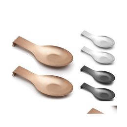 Dinnerware Sets Spoon Rest For Kitchen Counter Cooking Utensil Ladle Holder Stove Top Rust Resistant 2Pcs Drop Delivery Home Garden Dhr9N