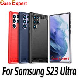 Carbon Fiber Texture TPU Phone Cases for Samsung S23 Plus Ultra A03S A04 A04S A14 A34 A54 A23 A33 A53 A73