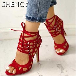 Heels High Fine Fashion Fighter 2022 Casual High-heeled Women's Shoes Summer Cross Strap Sandals T221209 258