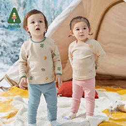 Clothing Sets Amila Baby Underwear Set 2022 Winter Boys And Girls Cute Cartoon Chinese Zodiac Suit Warmth Coordinates