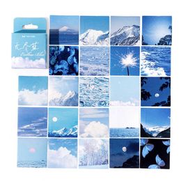 45pcs Endless Blue Stickers Boxed Set Klein Sky Cloud Snow Decoration Adhesive Note for Diary Album Journal A7158