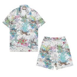 2023 Designer Blouse Shirts Mens Fashion Flower Hawaii silk bowling shirt Casual Shirt Men Short Sleeve Dress Paisley Patchwork Button 3XL YY