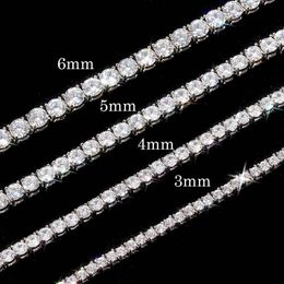 Tennis Chains Mens Necklaces Gold Silver Plated Luxury Fashion Artificial Diamond Rhinestone Hip Hop Jewellery for Women 5/6mm chains 16/18/20/22/24inch jewellery