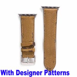 Luxury Band L Flower straps Compatible with Apple Watch band 38mm 40mm 41mm 42mm 44mm 45mm PU Leather Vintage Replacement Strap Classic Bands Buckle for iWatch SE 7 6 5 4