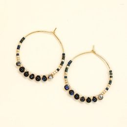 Hoop Earrings Water-Drop Beaded Stainless Steel Hook Miyuki Vintage Jewellery Accessories Glass Beads Simple Earring For Women