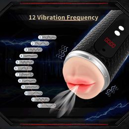 Sex toys masager Vibrator Timing Masturbation Cup for Men Blowjob Vaginal Machine Silicone Vibration Toys Adult Goods LDZZ