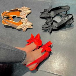 Sandálias novas 2022 mulheres femininas seda pontual dedo toe elegante sapatos de flores ladeis cor sólida de salto alto retro plus size f 1479