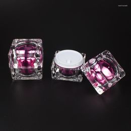 Storage Bottles 50pcs 30ml Pink Crystal Square Clear Plastic Jar 30 Ml Jars 30g Empty Cosmetic Containers