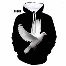 Men's Hoodies Fashion Birds Pigeon 3D Print Men Women Casual Hoodie Beautiful Unisex Pullover Oversized Hooded