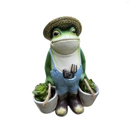 Garden Decorations Gift Indoor Outdoor Frog Statue Resin Home Decor Animal Sculpture Ornament Craft Yard Funny Figurine With Bucket Cute