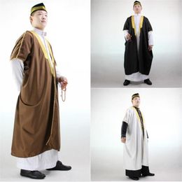 Ethnic Clothing Muslim Embroidery Bachelor Islamic Men Kaftan Stage Speech Pakistan Abaya Graduation Jubba Thobe Long Coat Saudi Arabia