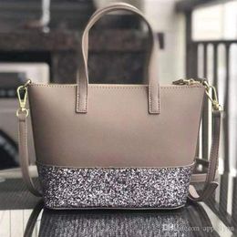 brand designer women glitter shoulder bag grey Hobos crossbody bags handbags totes purses pu leather Patchwork bags256D