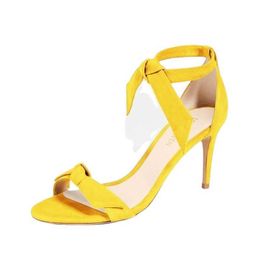 Open LOSLANDIFEN 2022 New Toe Bow Ankle Strap Women Sandals High Heels Ladies Shoes Buckle 9cm Mid Heel Summer Sandal Pl d0c6