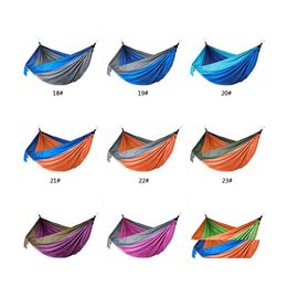 Hammocks 106X55Inch Outdoor Parachute Cloth Hammock Foldable Field Cam Swing Hanging Bed Nylon With Ropes Carabiners 44 Col Homefavor Dhyek