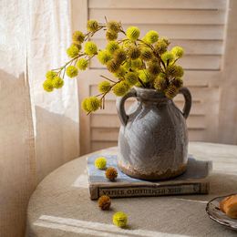 Decorative Flowers Artificial Ricinus Castor Fruit Stem 40cm Tall Bathroom Accessories Home Decoration Plants For