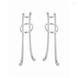 Backs Earrings Irregular Link Chain For Women Girls High Polished Geometric Oval Tube Statement Jewelry Gift A5KE