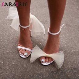 New Big 2022 Wedding Brand Women Design Sandals bow-knot Thin High Heels Dress Party Fashion Sexy Ladies Summer Shoes Woman Pump T230208 150