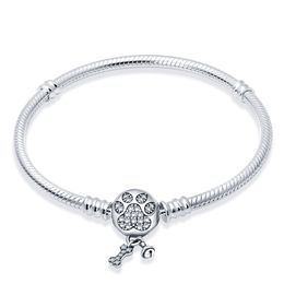 silver Love Charm Bracelets Bangle Snake Bone Chain DIY fit Pandora bracelet Designer Jewelry