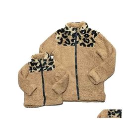 Família combinando roupas Girlymax outono inverno mamãe me leopard luxuoso top marrom mãe filha sherpa 210724 entrega de gota bebês bebês mat mat dhehm