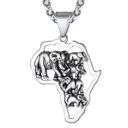 Pendant Necklaces Gift African Continent Chain Men/Women Africa Map Jewellery 316L Stainless Steel/Gold Plated Engravable CP454